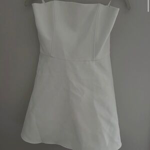 Zara White Strapless Dress